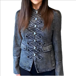 Savanna Jane Gray Military-Style Jacket